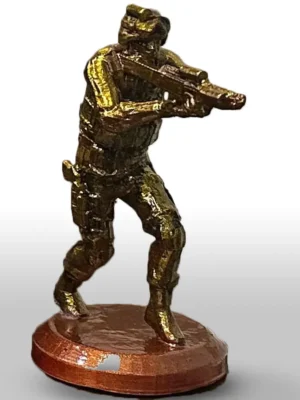 riffat-shaheen-3d-printed-soldier-firing 3D Printed Figurine | Soldier in Action Sculpture
