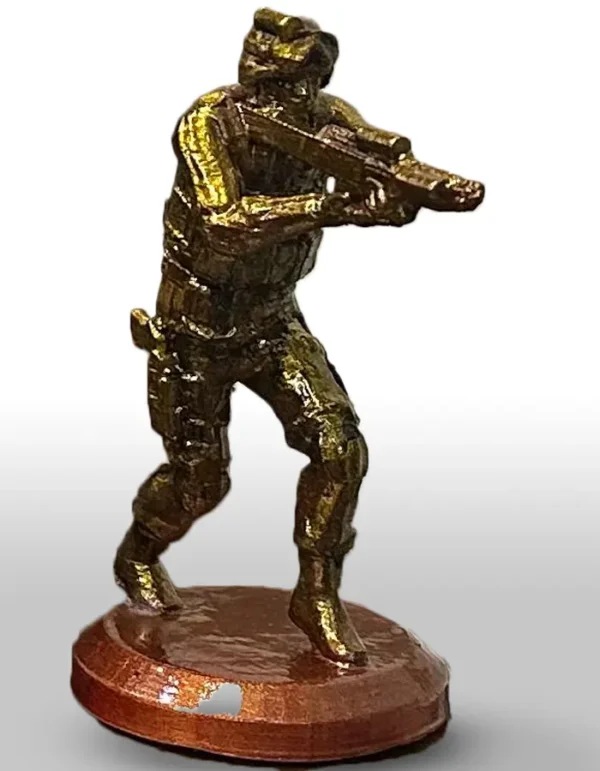 riffat-shaheen-3d-printed-soldier-firing 3D Printed Figurine | Soldier in Action Sculpture