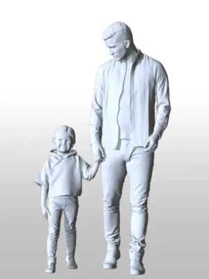 riffat-shaheen-3d-father-daughter-walking 3D Printed Figurine | Father and Daughter Walking Sculpture