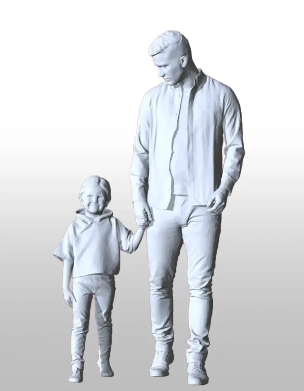 riffat-shaheen-3d-father-daughter-walking 3D Printed Figurine | Father and Daughter Walking Sculpture