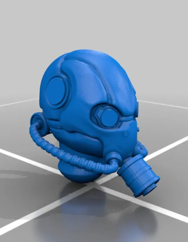 riffat-shaheen-3d-gas-mask-head 3D Printed Figurine | Gas Mask Head Sculpture