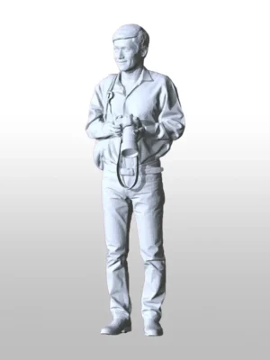 riffat-shaheen-3d-photographer-with-camera 3D Printed Figurine | Photographer with Camera Sculpture