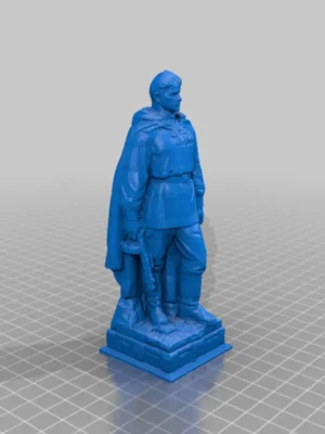 3D Printed Figurine | Soldier Standing with Cape Sculpture