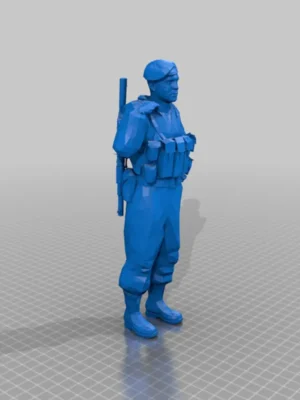 3D Printed Figurine | Soldier with Rifle Slung Over Shoulder Sculpture