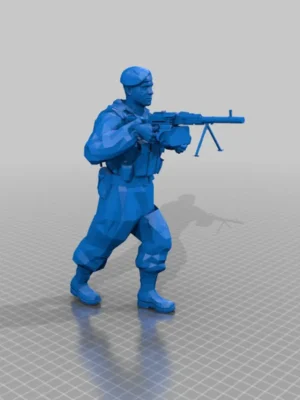 riffat-shaheen-3d-soldier-with-machine-gun-standing 3D Printed Figurine | Soldier with Machine Gun Sculpture
