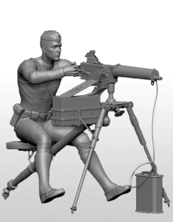 riffat-shaheen-3d-ww-1-soldier-with-ww-1-machine-gun-sitting 3D Printed Figurine | World War Soldier with Machine Gun Sculpture